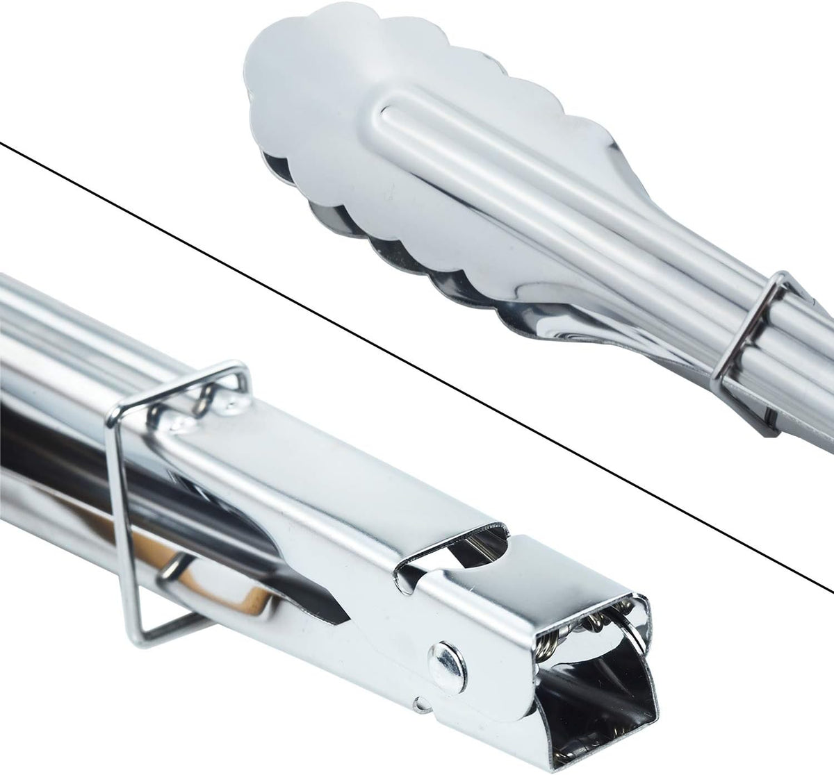 HINMAY Stainless Steel Serving Tongs Grilling Tongs for Cooking Camping Barbecue (12-Inch 3 Pieces)
