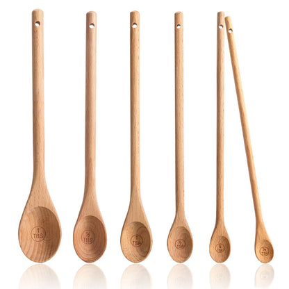 6pcs Measuring Spoons, Natural Beechwood, Gift Set