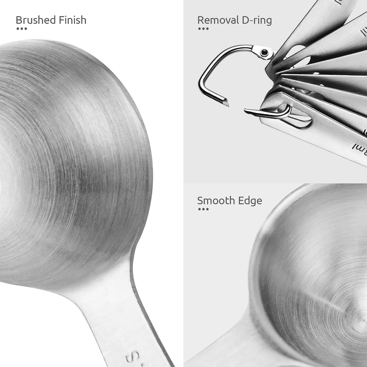 U-Taste 18/8 Stainless Steel Measuring Spoons Set of 9, Teaspoon Tablespoon