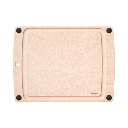 Epicurean All-In-One Cutting Board with Non-Slip Feet and Juice Groove, 10" × 7", Natural/Black