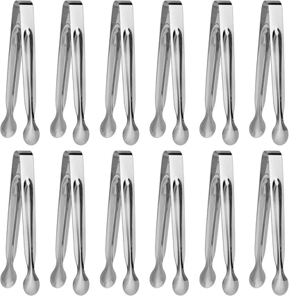 Small Serving Tongs,Ice Tongs,Sugar Tongs,Kitchen Tiny Tongs for Appetizers,12 PCS(6 Inch)