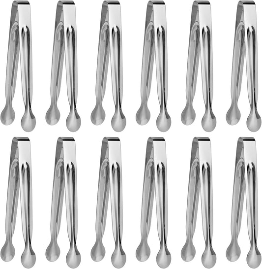 Small Serving Tongs,Ice Tongs,Sugar Tongs,Kitchen Tiny Tongs for Appetizers,12 PCS(6 Inch)