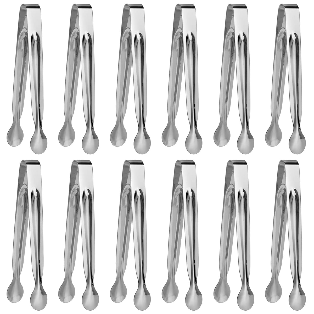 Small Serving Tongs,Ice Tongs,Sugar Tongs,Kitchen Tiny Tongs for Appetizers,12 PCS(6 Inch)