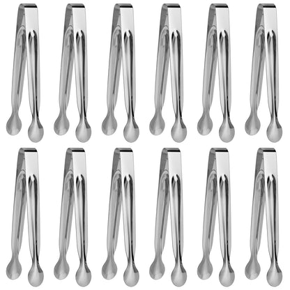 Small Serving Tongs,Ice Tongs,Sugar Tongs,Kitchen Tiny Tongs for Appetizers,12 PCS(6 Inch)