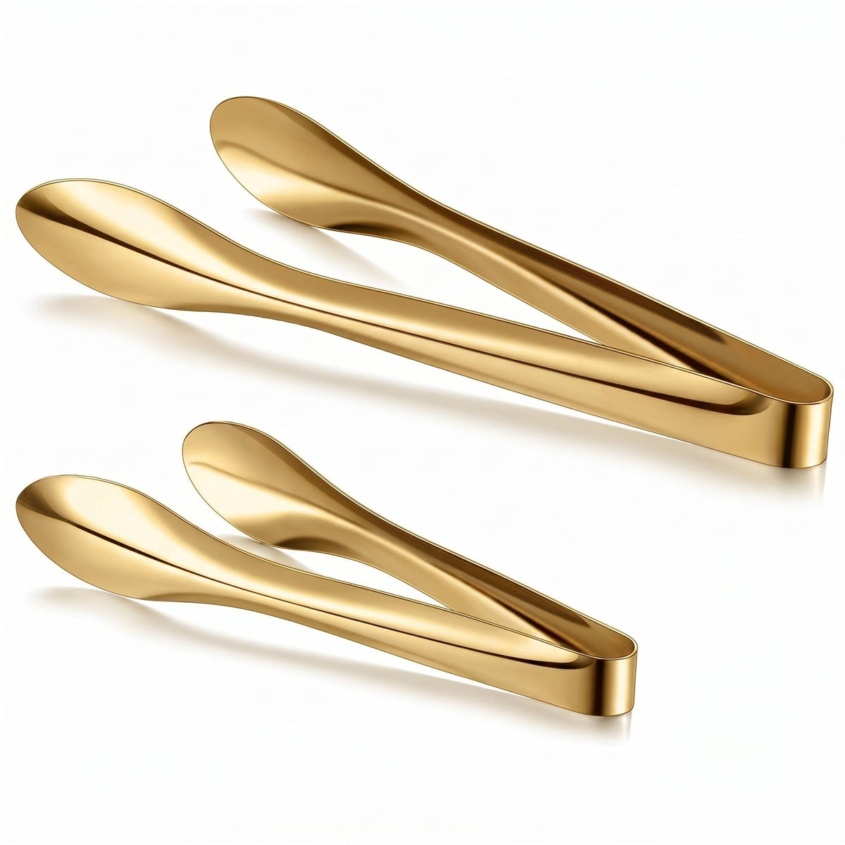 2 Pack Silver Polished Serving Tongs 9 Inch,12 Inch