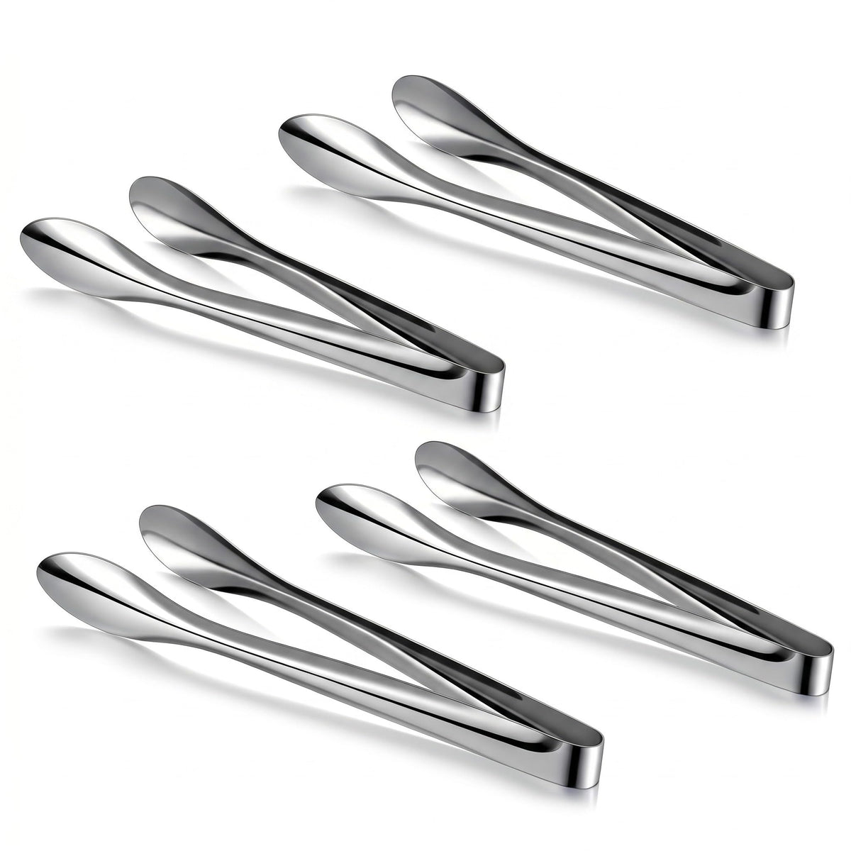 2 Pack Silver Polished Serving Tongs 9 Inch,12 Inch