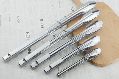 HINMAY Stainless Steel Serving Tongs Grilling Tongs for Cooking Camping Barbecue (12-Inch 3 Pieces)