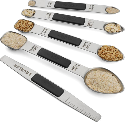 Magnetic Measuring Spoons Set Stainless Steel Double Sided Measuring Spoons