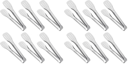 Serving Tong Kitchen Tongs,Buffet Tongs, Stainless Steel Food Tong Serving Tong,small tongs 6 Pack (7 Inch)