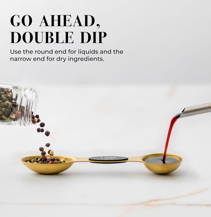 Styled Settings Magnetic Measuring Spoons Set, Gold