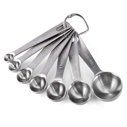 U-Taste 18/8 Stainless Steel Measuring Spoons Set of 7, Teaspoon Tablespoon