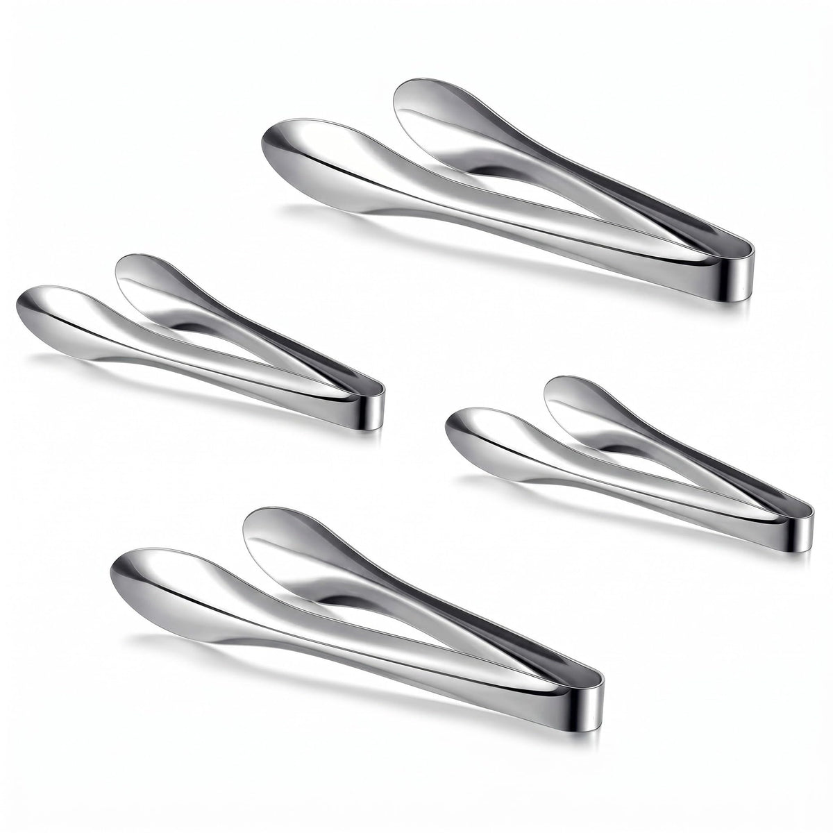 2 Pack Silver Polished Serving Tongs 9 Inch,12 Inch