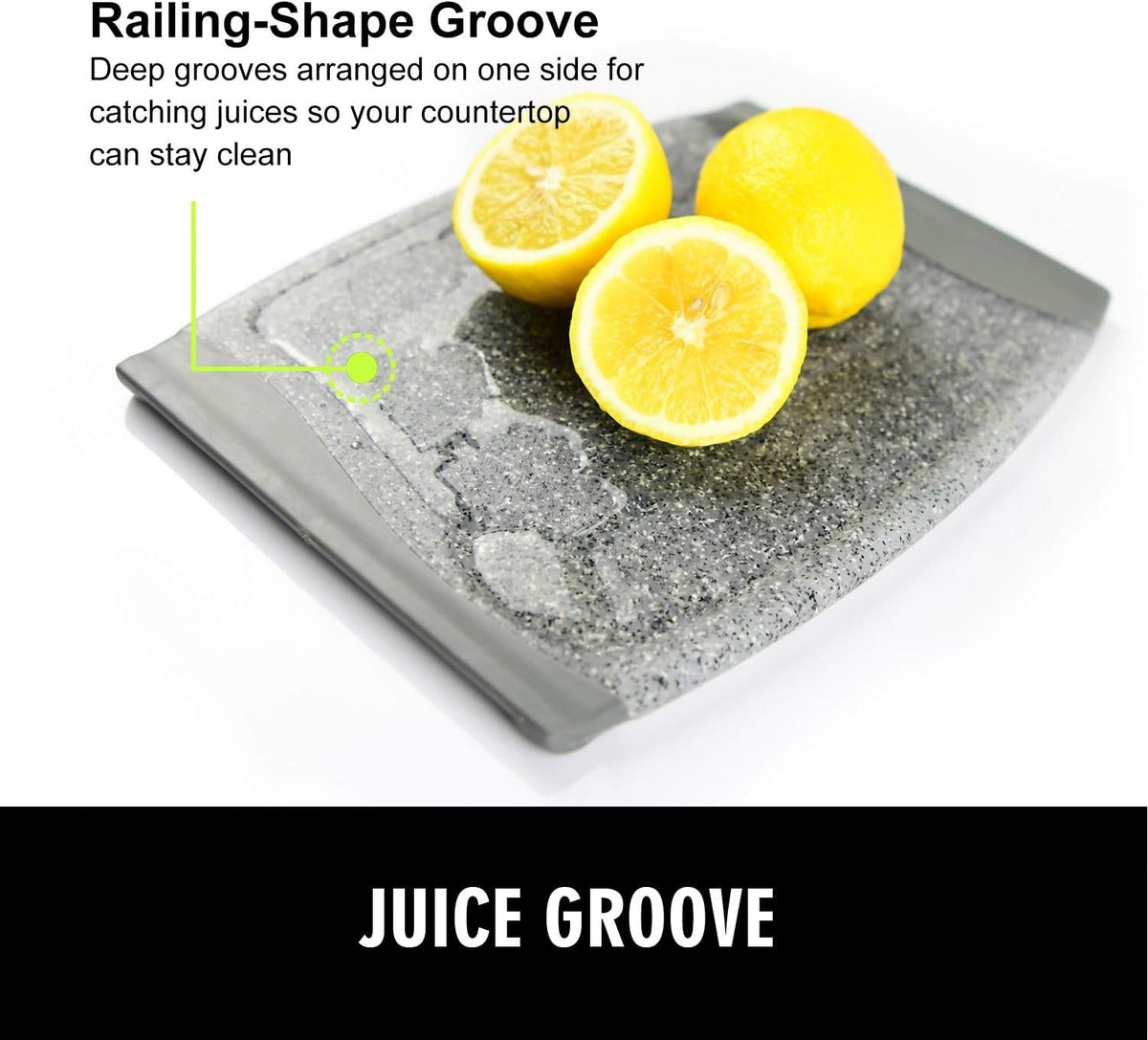 Small Plastic Cutting Board Set of 2 with Multiple Juice Grooves, 9.8" x 7"