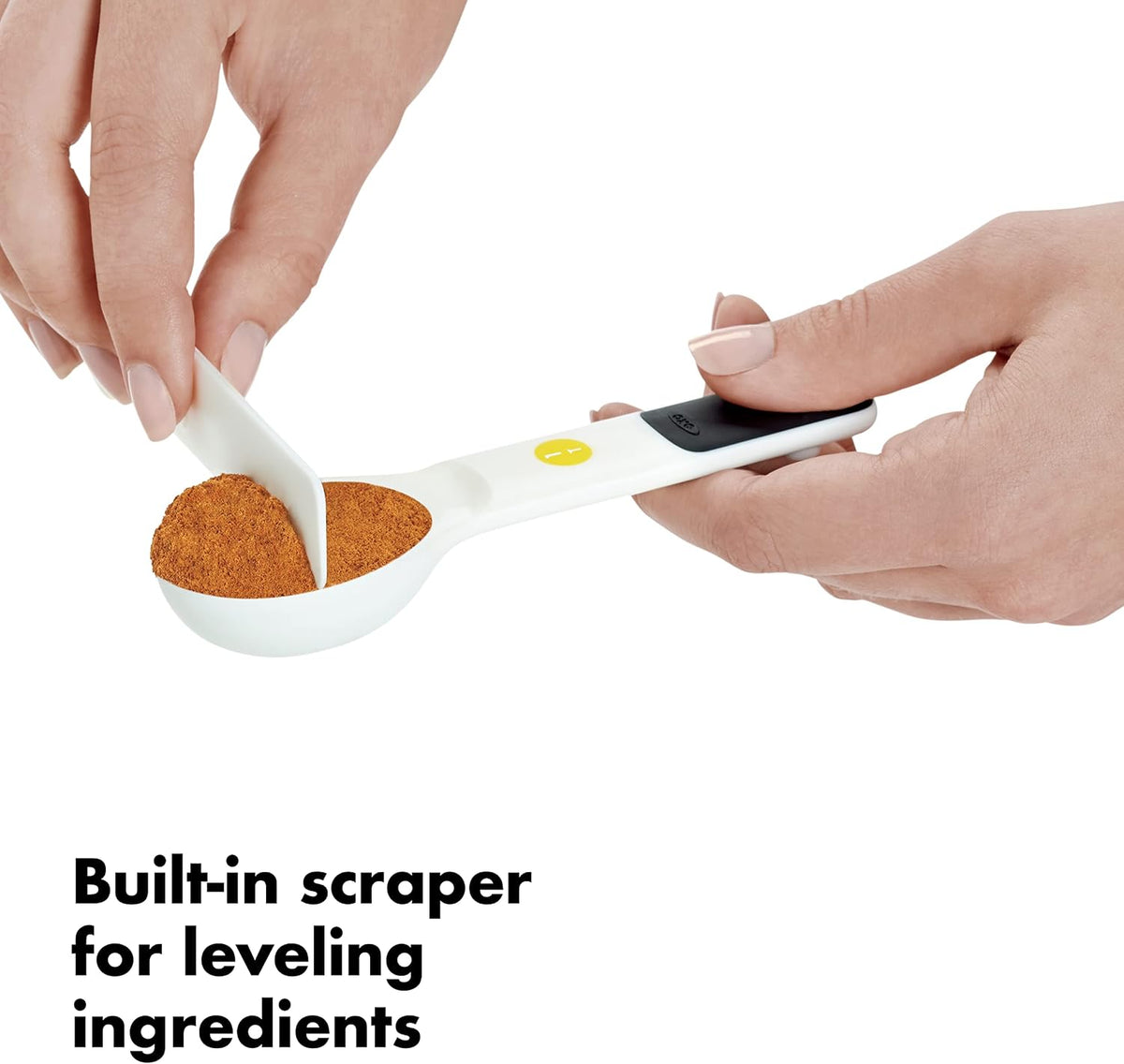 OXO Good Grips 6-Piece Plastic Measuring Spoons with Scraper- White
