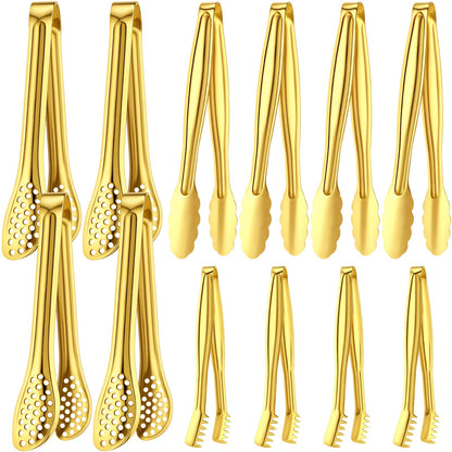 Chengu 12 Pack Stainless Steel Kitchen Tongs, 7/9/12 Inches