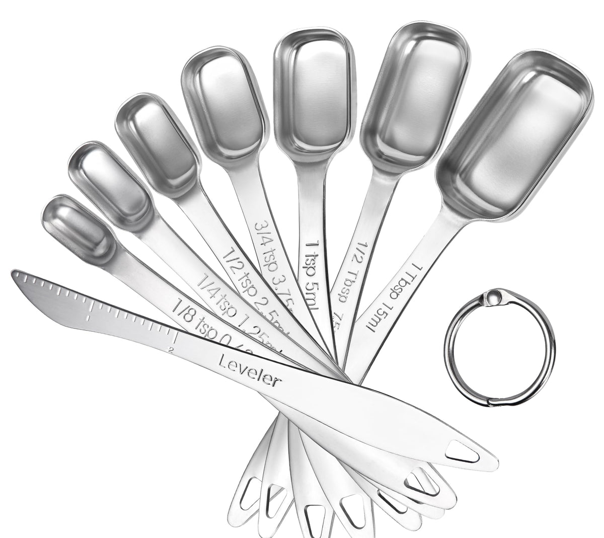 U-Taste 18/8 Stainless Steel Measuring Spoons Set of 9, Teaspoon Tablespoon