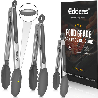 2 PCS 12 Inch Tongs for Cooking Heavy Duty All Metal Kitchen Tongs