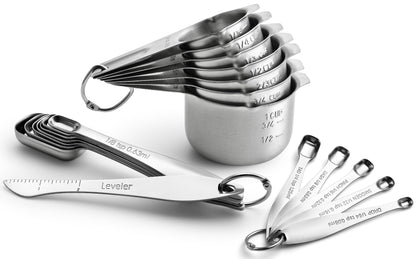 Spring Chef Stackable Stainless Steel Measuring Spoons Set of 6 w/Leveler