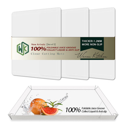 WK Flexible Plastic Cutting Boards Mats for Kitchen, Flexible Non Slip Cutting Mat, Thin Cutting Sheets, BPA Free, Dishwasher Safe, Multi Sizes