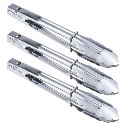 HINMAY Stainless Steel Serving Tongs Grilling Tongs for Cooking Camping Barbecue (12-Inch 3 Pieces)