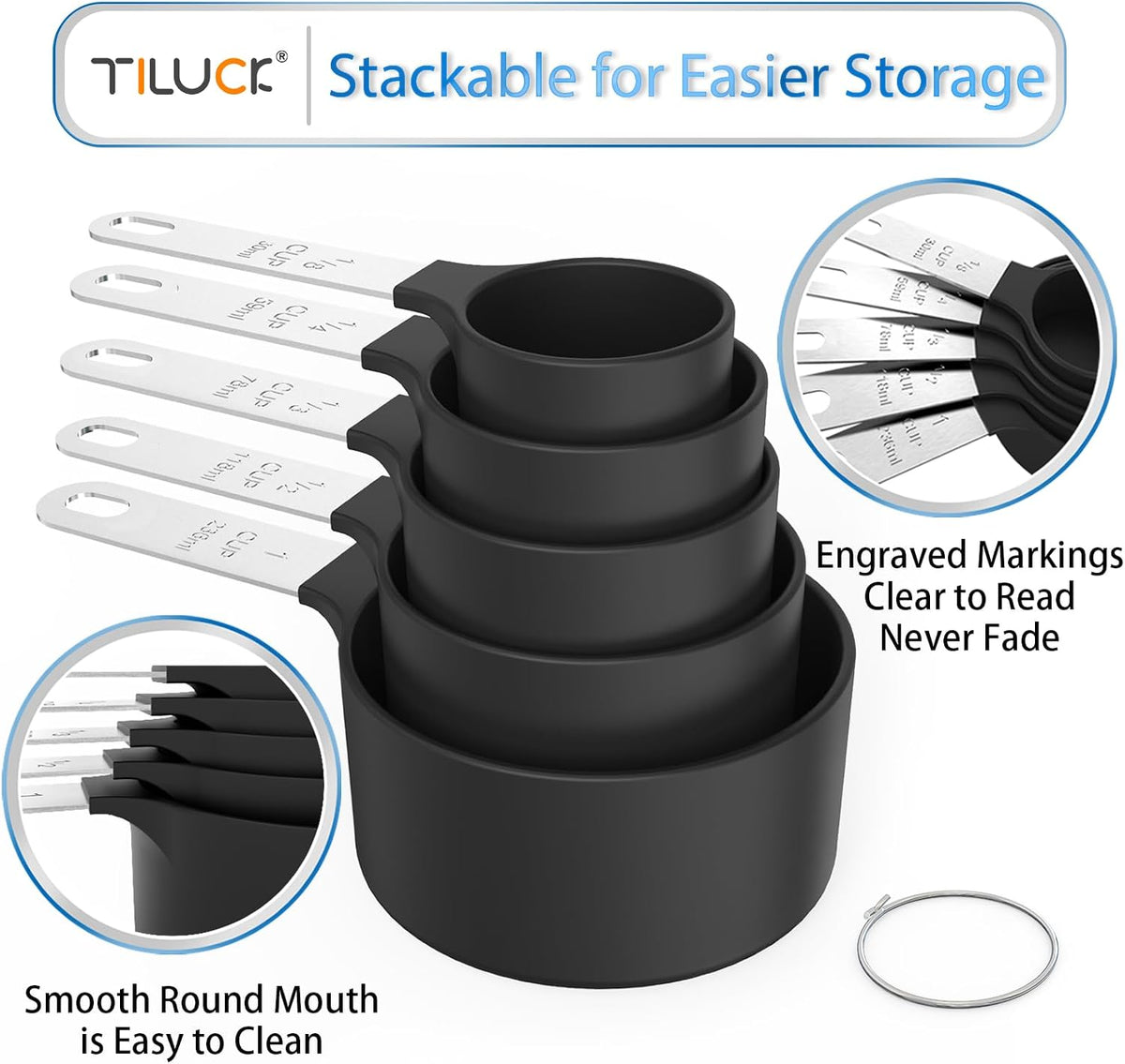 Measuring Cups & Spoons Set, Stackable Cups and Spoons