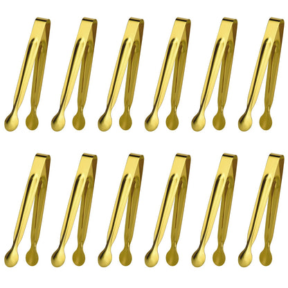 Small Serving Tongs,Ice Tongs,Sugar Tongs,Kitchen Tiny Tongs for Appetizers,12 PCS(6 Inch)
