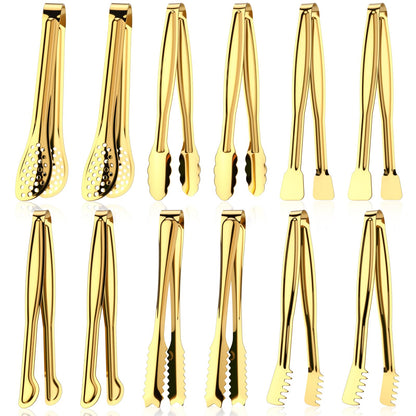 Chengu 12 Pack Stainless Steel Kitchen Tongs, 7/9/12 Inches