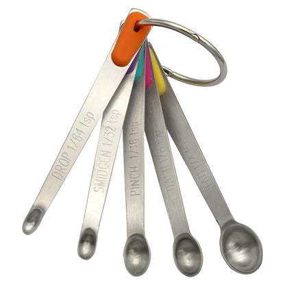 1Pack Small Measuring Spoon Set with Multi-Color Silicone Grip
