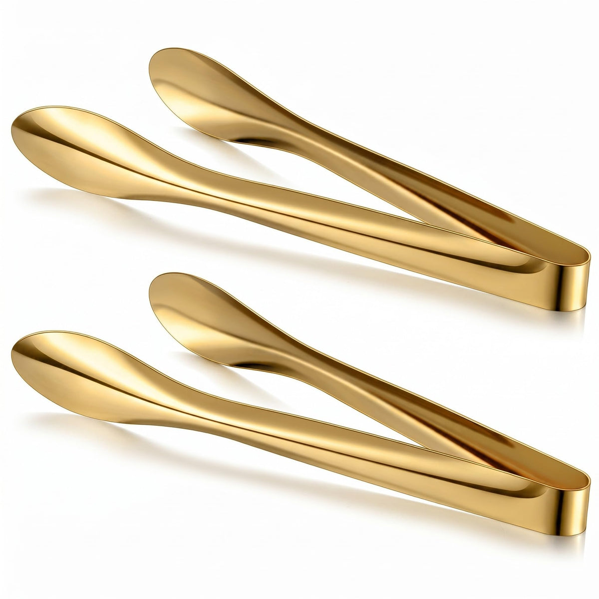 2 Pack Silver Polished Serving Tongs 9 Inch,12 Inch