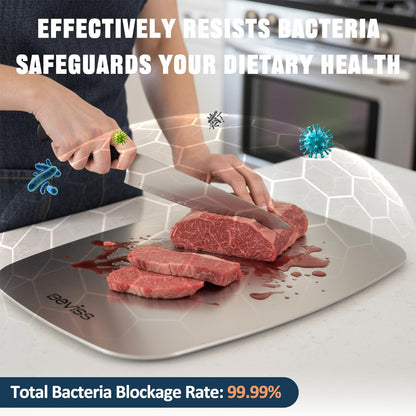 Cutting Board, 100% Pure 18/8 Stainless Steel Cutting Board Double Sided,Chopping Board for Kitchen, Dishwasher Safe Chopping Board for Meat, Vegetables or Fruit(11.5"L x 8"W)