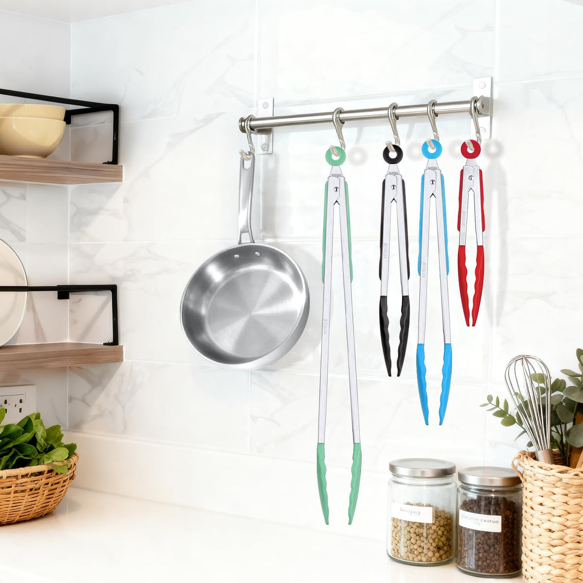 7 Inch Silicone Kitchen Tongs,Heat Resistant Cooking Utensils