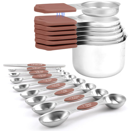 Magnetic Measuring Cups and Spoons Set-Heavy Duty 304 Stainless Steel