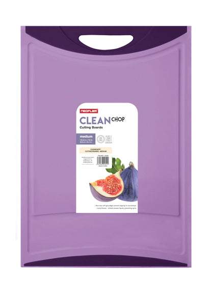Neoflam Flutto Poly Cutting Board - Purple, Durable Plastic, Knife-Scratch Resistant, Large Handle, Kitchen Essential (11.5 x 8 x 0.4 inches)