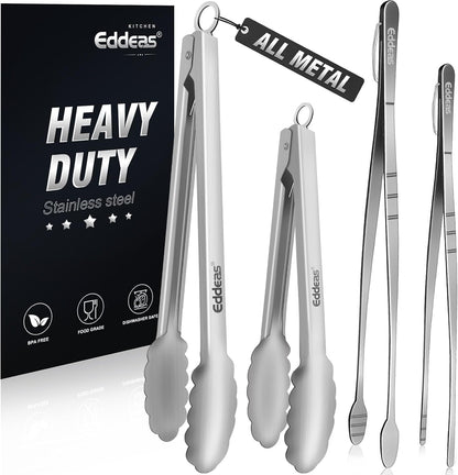 Tongs For Cooking Up To 600°F Metal Kitchen Tweezers Tongs 12", 9 in