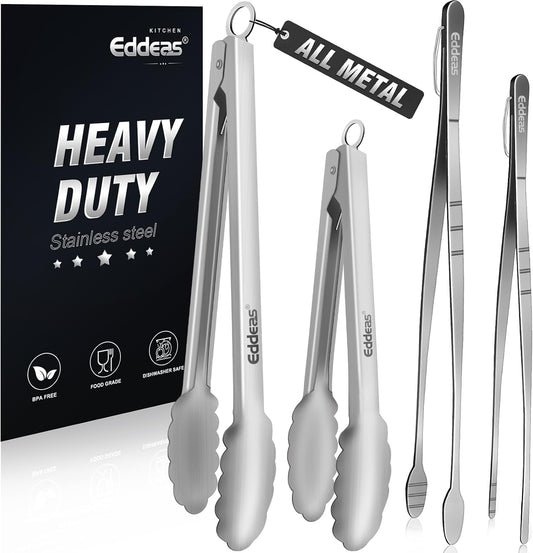 Tongs For Cooking Up To 600°F Metal Kitchen Tweezers Tongs 12", 9 in