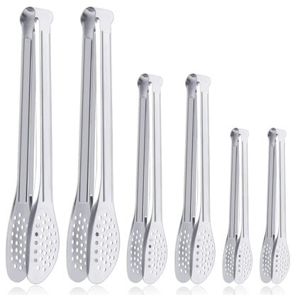 6 Pack Buffet Tongs,Stainless Steel Serving Tongs Serving Utensils 7Inch