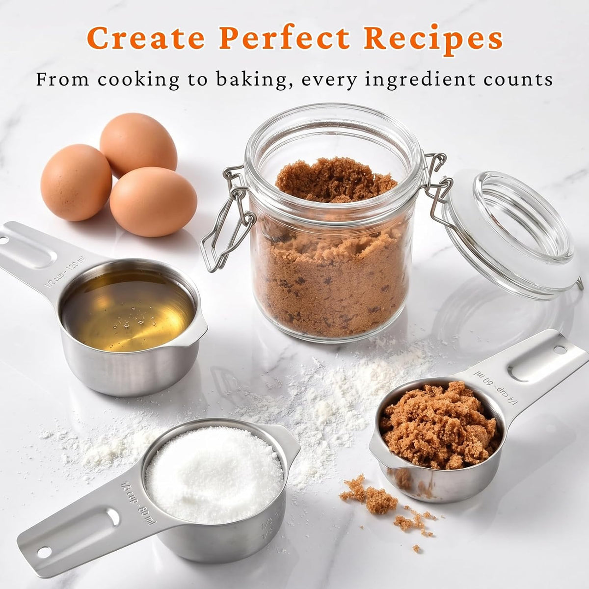30PCS Measuring Cups and Spoons Set, 7 Nesting Measuring Cups, 18 Measuring Spoons and 5 Mini Spoons, Stainless Steel Kitchen Measuring Set for Dry and Liquid Ingredients, Perfect for Cooking & Baking