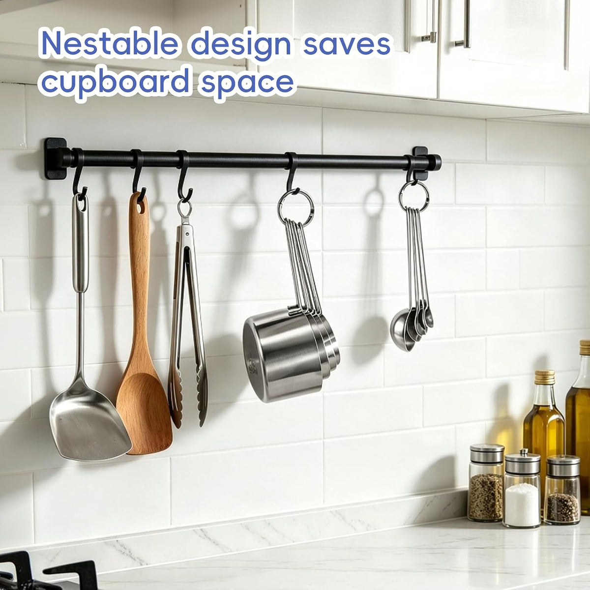 Measuring Cups and Spoons Set 8PCS Silver Stainless Steel