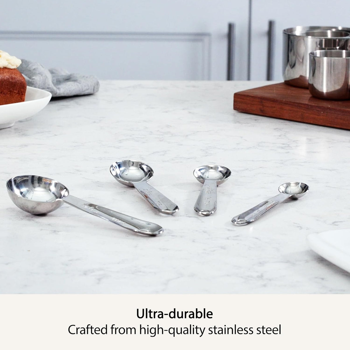 All-Clad Stainless Steel 4-Piece Measuring Spoon Set, Kitchen Tools