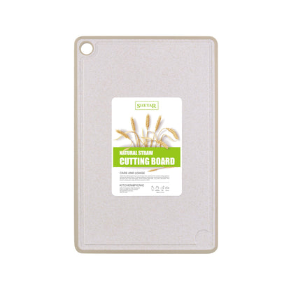Cutting Board for Kitchen, Wheat Straw Fiber Cutting Board, Dish Washer Safe, w/Juice Grooves for Meat, Veggies, Easy Grip Handle, Non-slip Surface Eco-friendly Serveware Accessories （10‘x6.3’）