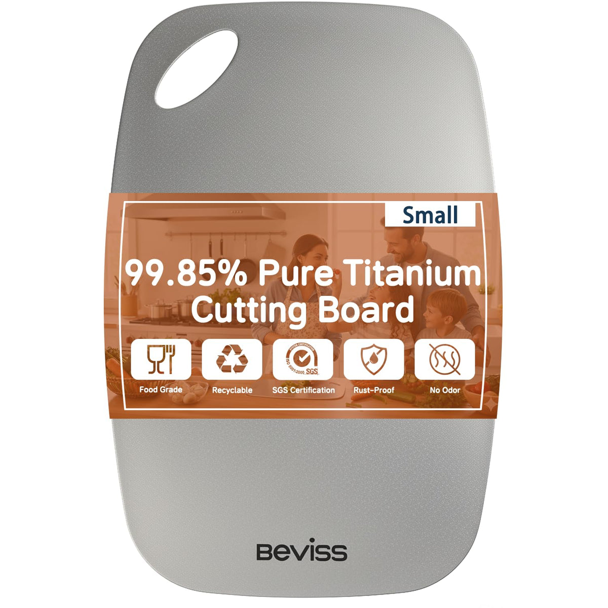 Cutting Board, 100% Pure 18/8 Stainless Steel Cutting Board Double Sided,Chopping Board for Kitchen, Dishwasher Safe Chopping Board for Meat, Vegetables or Fruit(11.5"L x 8"W)