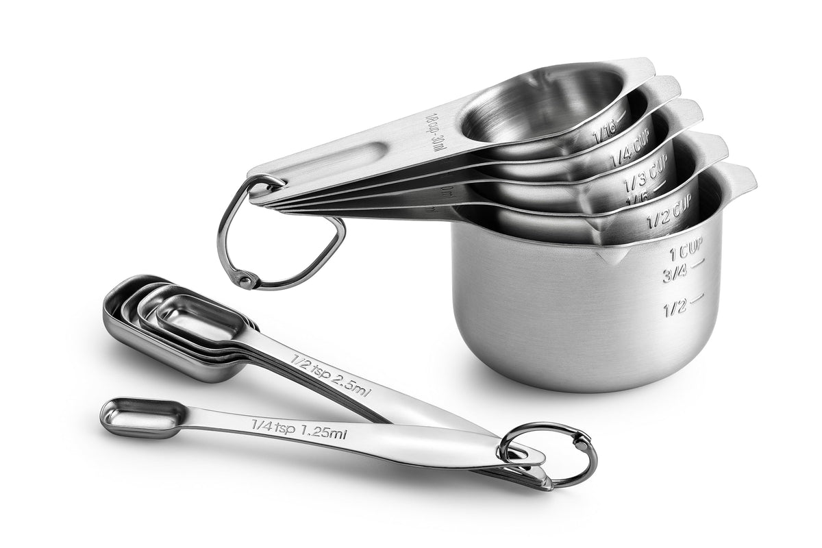 Spring Chef Stackable Stainless Steel Measuring Spoons Set of 6 w/Leveler