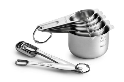 Spring Chef Stainless Steel Measuring Spoons Set of 8 with Leveler