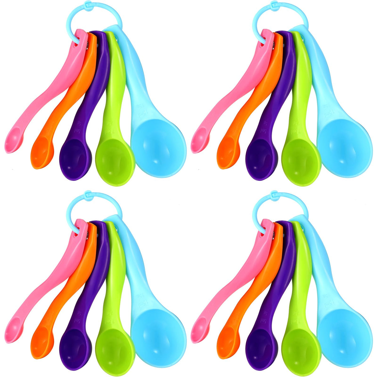 Frienda 20 Pcs Colorful Plastic Measuring Spoons for Kitchen Baking