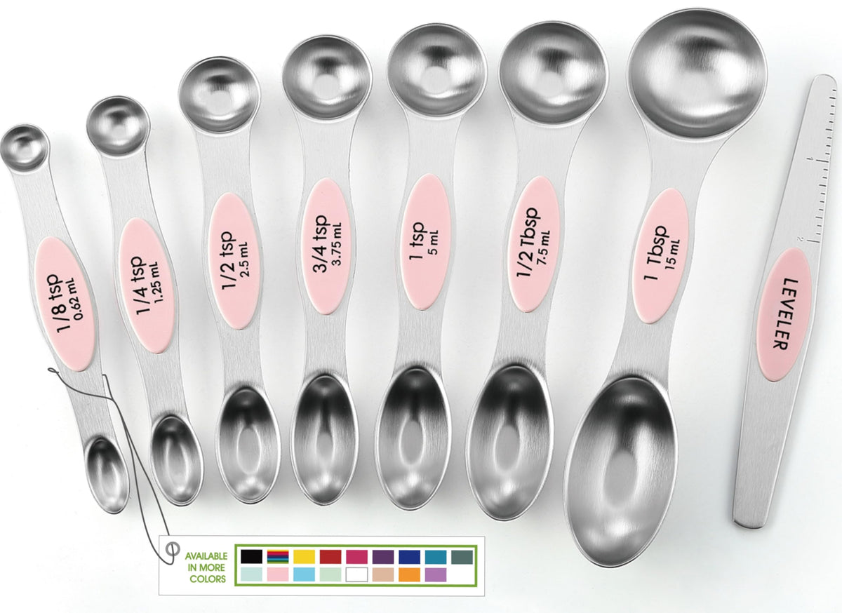 Spring Chef Magnetic Measuring Spoons Set of 8 for Kitchen, Multicolor