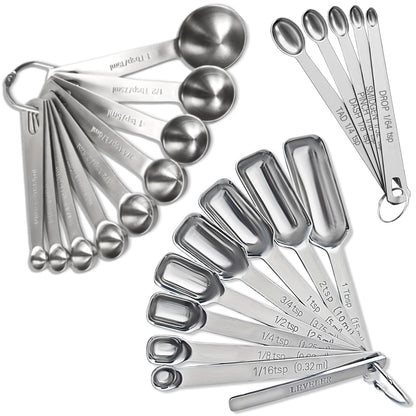 14PCS Measuring Spoons Set, 1 tbsp, 1/2 tbsp, and 1-1/16tsp Stainless Steel Measuring Spoons for Cooking Baking Spice Jars and Liquid Ingredients