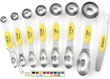 Spring Chef Stainless Steel 8 Magnetic Measuring Spoons Set, Desert Sunset