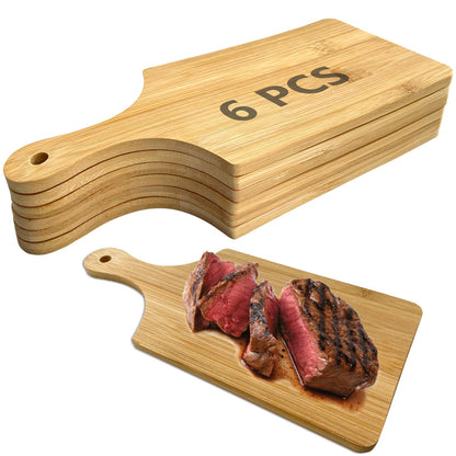 11x5 In Mini Charcuterie Boards,6 Pcs Small Wood Cutting Board Bulk Cutting Board for Crafts with Handle,Laser Engraving Cutting Boards Blank,Unfinished Wood Cutting Boards,Mini Cheese Board as Gift