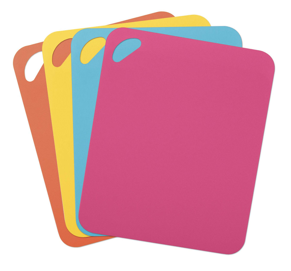Dexas Heavy Duty Cutting Board Grippmat, Flexible Cutting Boards for Kitchen, Set of 4, Non Slip Plastic Board Cutting Mat Small Size 5.5 x 8, Blue, Green, Yellow, Red Set, Kitchen Gadgets
