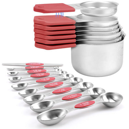 Magnetic Measuring Cups and Spoons Set-Heavy Duty 304 Stainless Steel